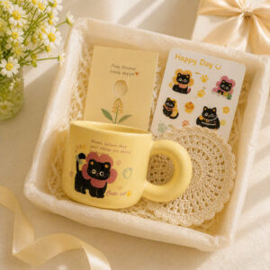 Set Quà Tặng Ly Sứ Mèo Yellow