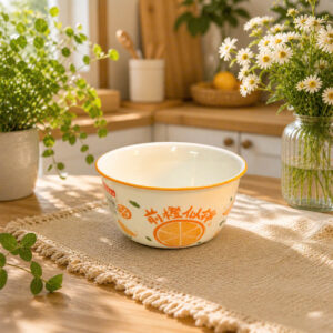 Bát Sứ Cam Vàng Orange Rim