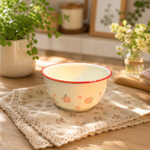Bát Sứ Đào Hồng Red Rim